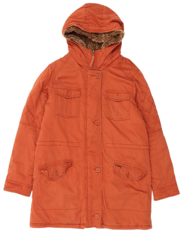 Billabong Damen-Parka mit Kapuze, UK 14, mittelorange Baumwolle