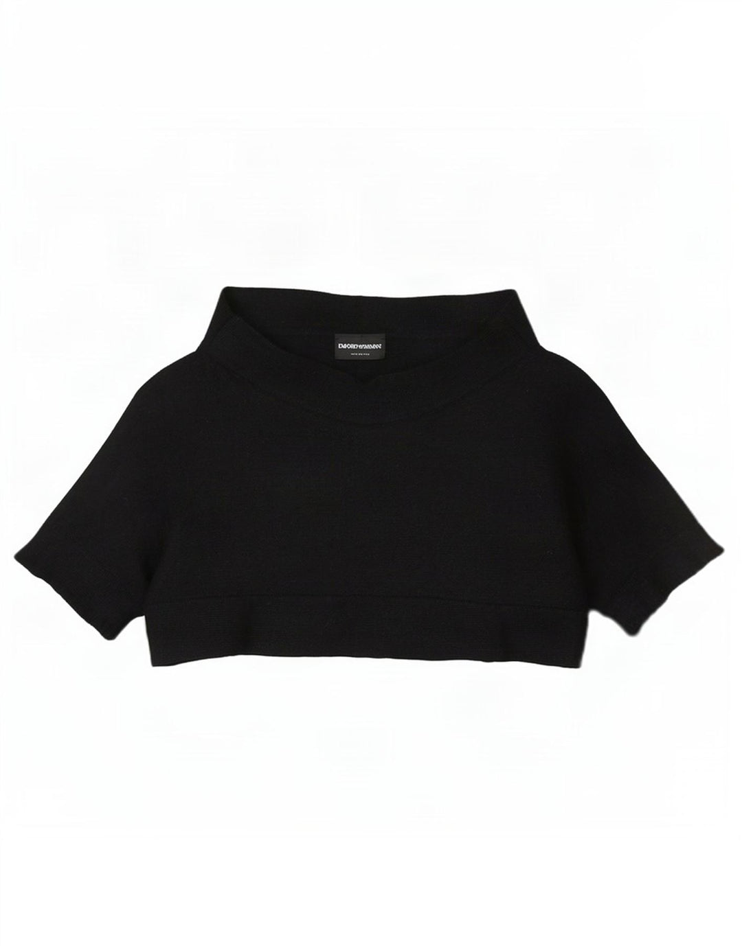 Emporio Armani Damen Crop Top EU 38 Medium Schwarz