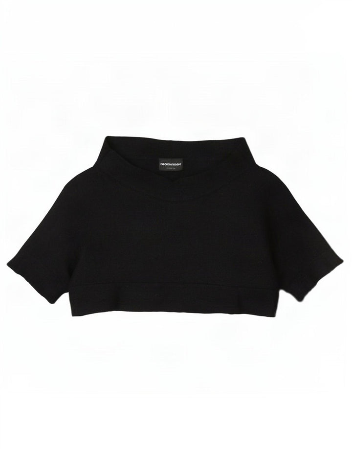 Emporio Armani Damen Crop Top EU 38 Medium Schwarz