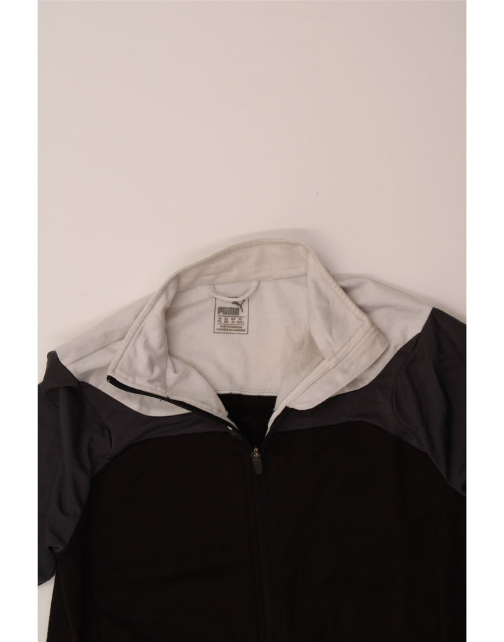 PUMA Boys Tracksuit Top Jacket 13-14 Years XL Black Colourblock Polyester Vintage Puma and Second-Hand Puma from Messina Hembry 