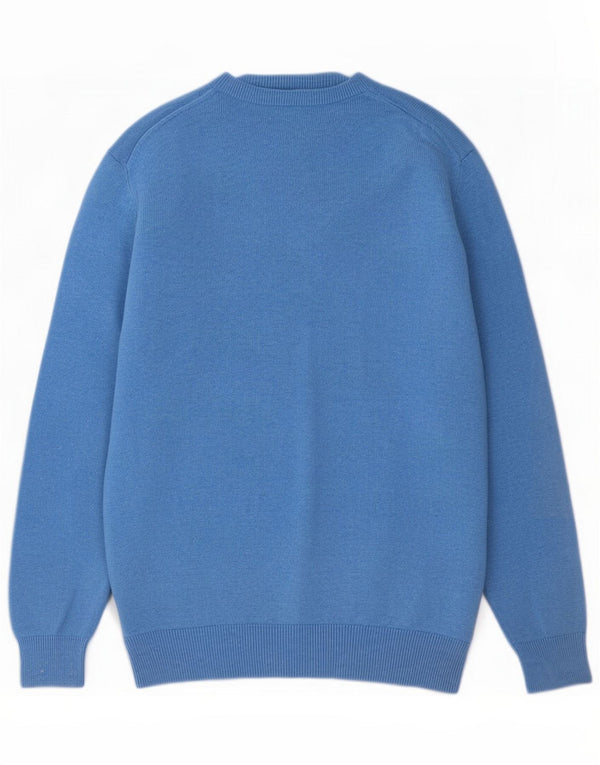 Crew Clothing Mens V-Neck Jumper Sweater Large Blue Cotton