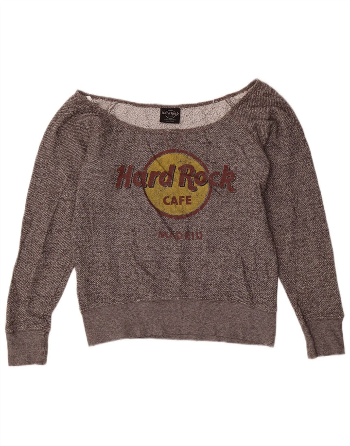 Schulterfreier Sweatshirt-Pullover für Damen von Hard Rock Cafe, Gr. 10, Größe S, Grau
