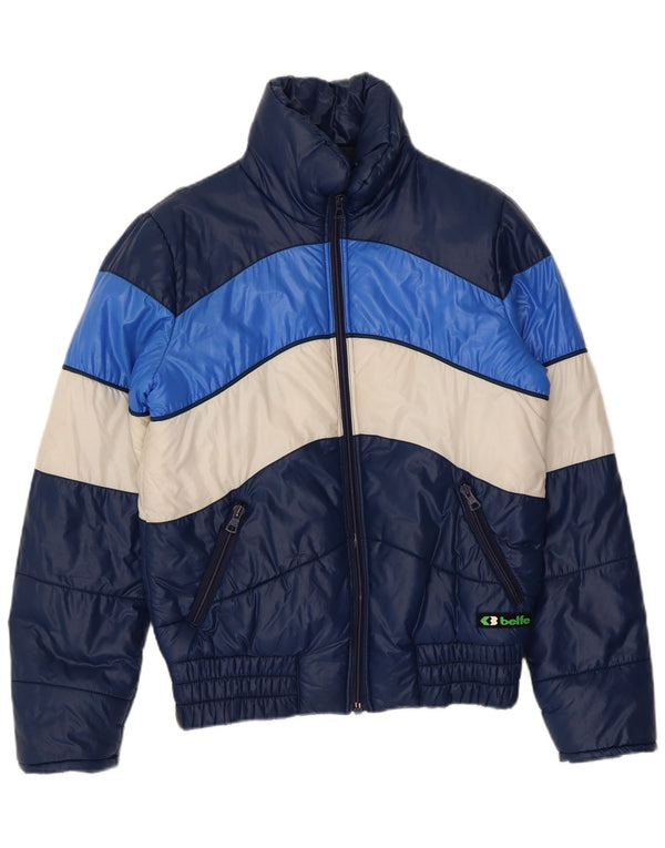 Belfe Herren Wattierte Jacke IT 46 Small Marineblau Colourblock Polyamid