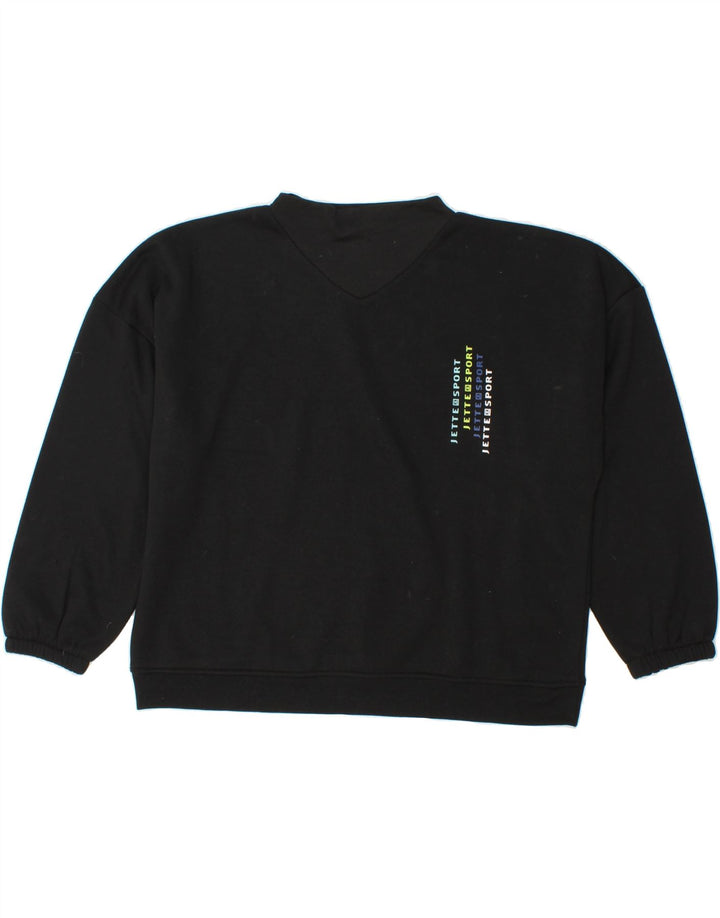 CRIVIT Womens Oversized Graphic Sweatshirt Jumper UK 16/18 Large Black Vintage Crivit and Second-Hand Crivit from Messina Hembry 