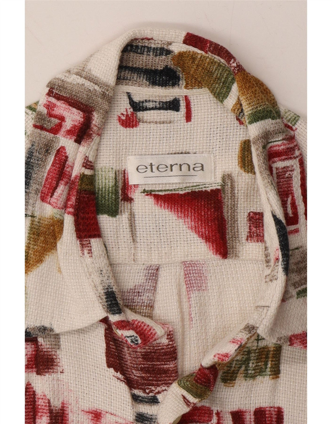 ETERNA Mens Short Sleeve Shirt Medium Multicoloured Patchwork Vintage Eterna and Second-Hand Eterna from Messina Hembry 