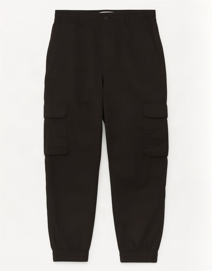 Zara Herren Crop Jogger Cargohose Medium W31 L25 Schwarz Polyester