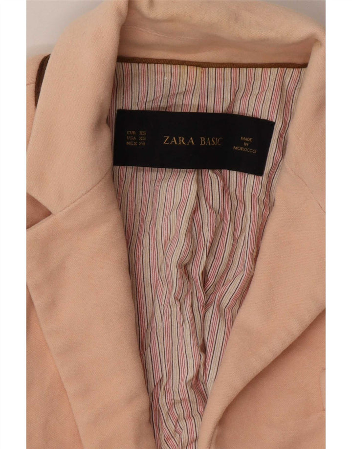 Zara Damen 1-Knopf-Blazerjacke UK 6 XS Rosa