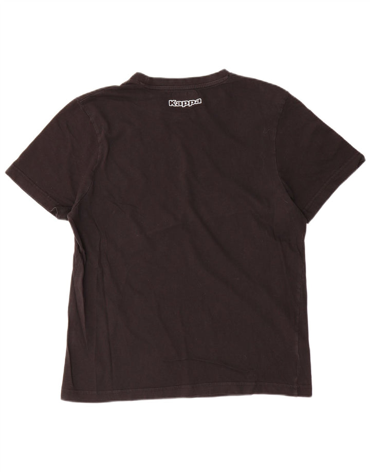 Kappa Herren-T-Shirt mit Grafik, groß, aus schwarzer Baumwolle