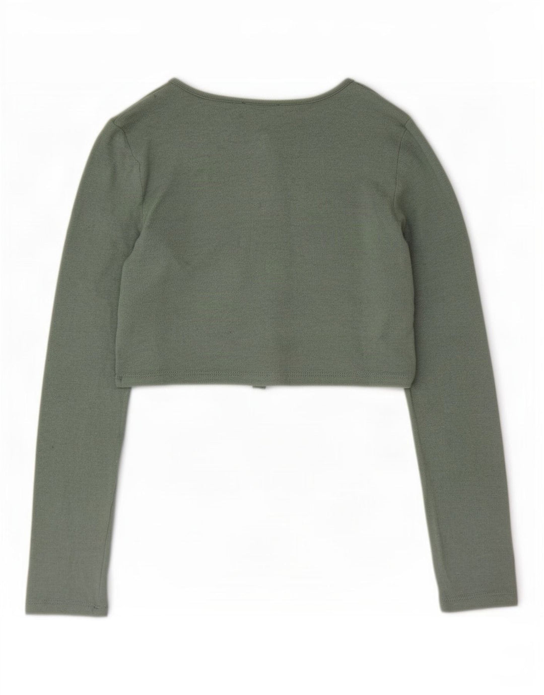 Zara Damen Crop Cardigan Top UK 12 Mittelgrüne Viskose