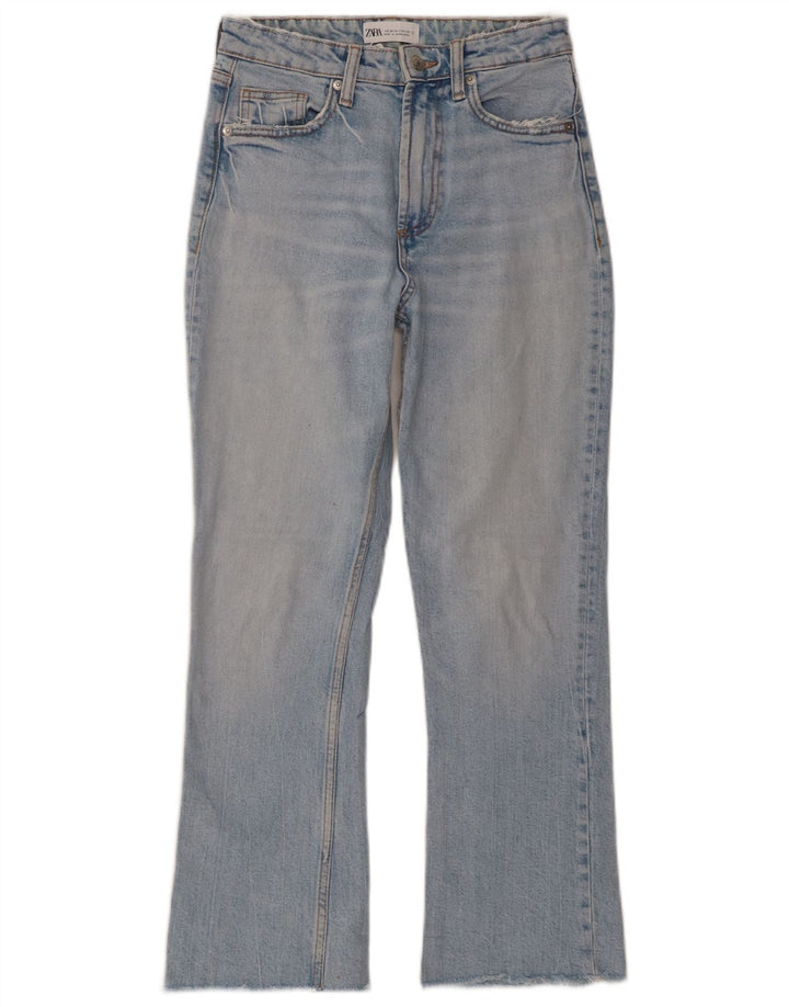 Zara Damen Bootcut-Jeans mit hohem Bund, EU 34, 2XS, W24, L26, Blau