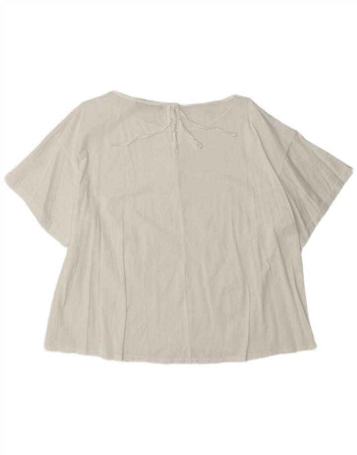Max Mara Damen Wochenend-Blusenoberteil UK 18 XL Weiß