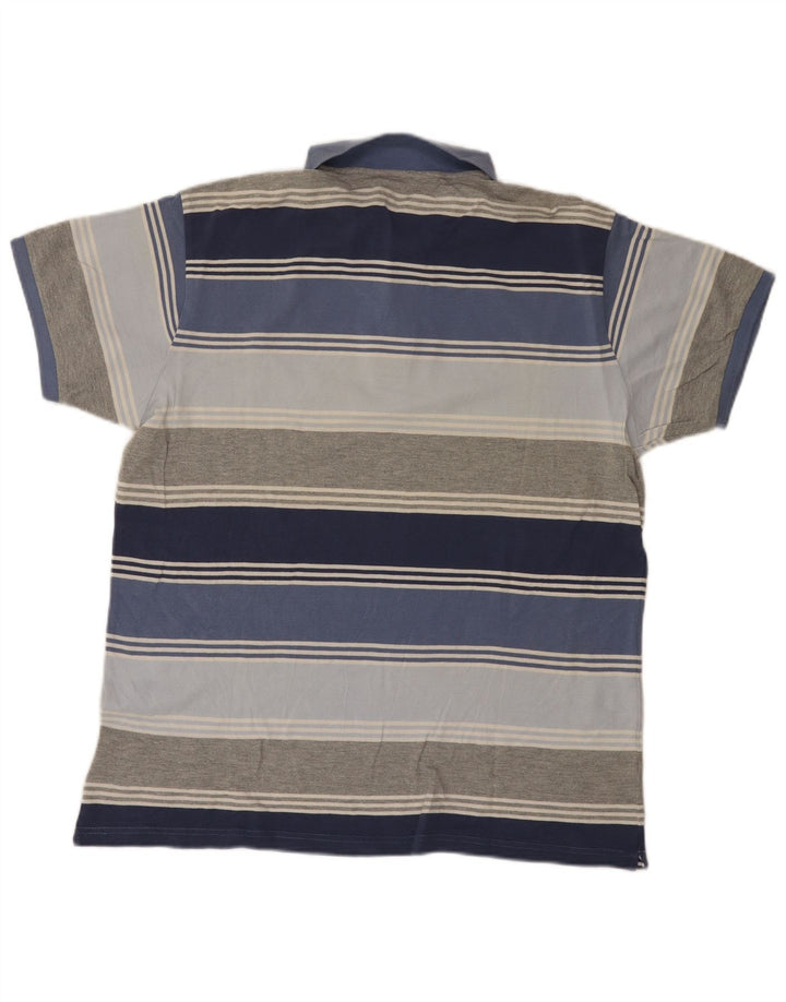 Kappa Herren Poloshirt 2XL blau gestreift aus Baumwolle