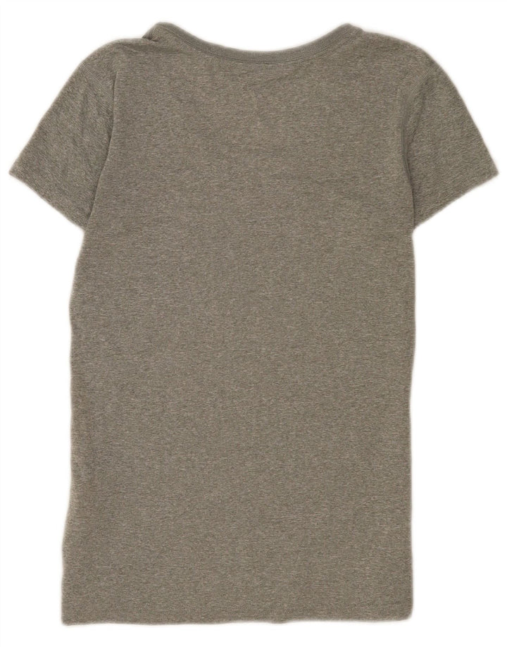 Nike Damen T-Shirt Top UK 10 Small Grau geflecktes Polyester