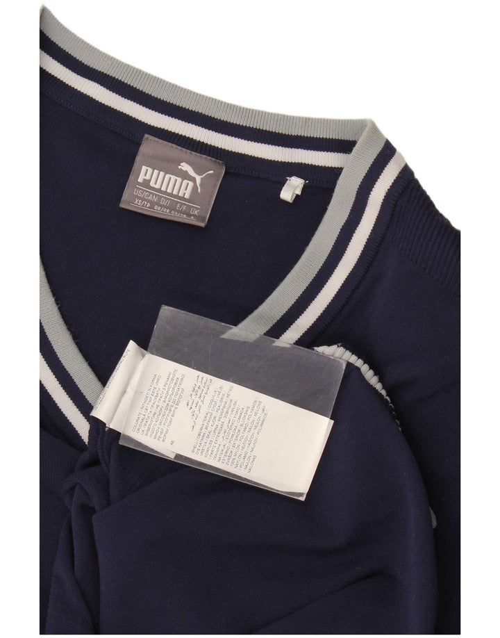 Puma Herren-Pullover mit V-Ausschnitt, klein, marineblaues Nylon