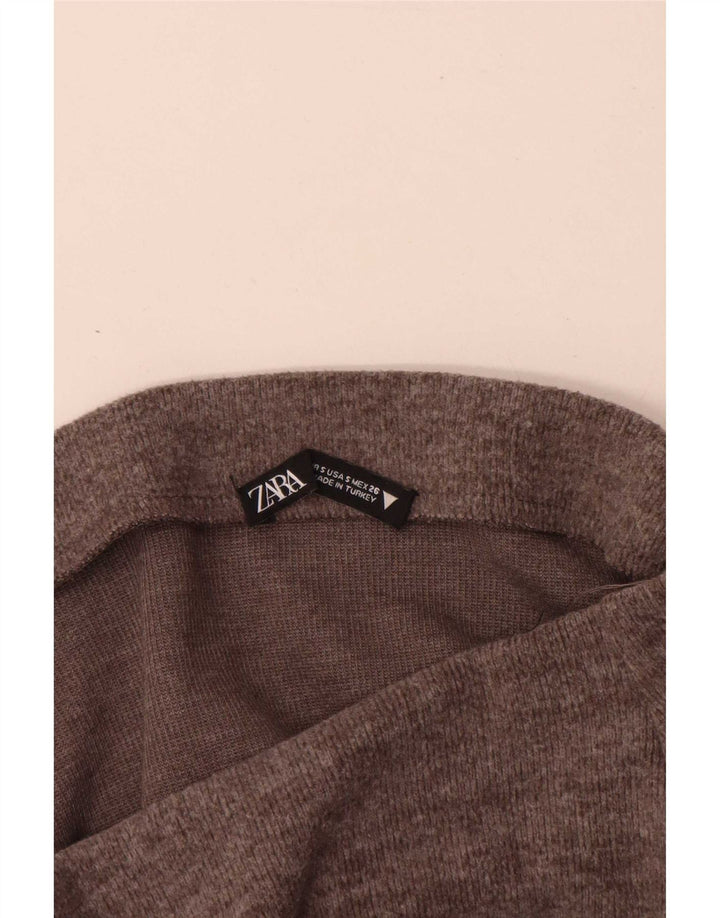 Zara Damen Strick-Midirock UK 8 Small W26 Braun