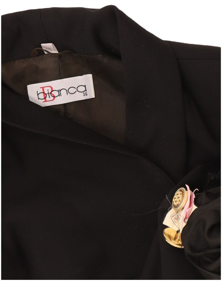 Bianca Damen Longline 1-Knopf-Blazerjacke EU 36 Small Schwarz Polyester