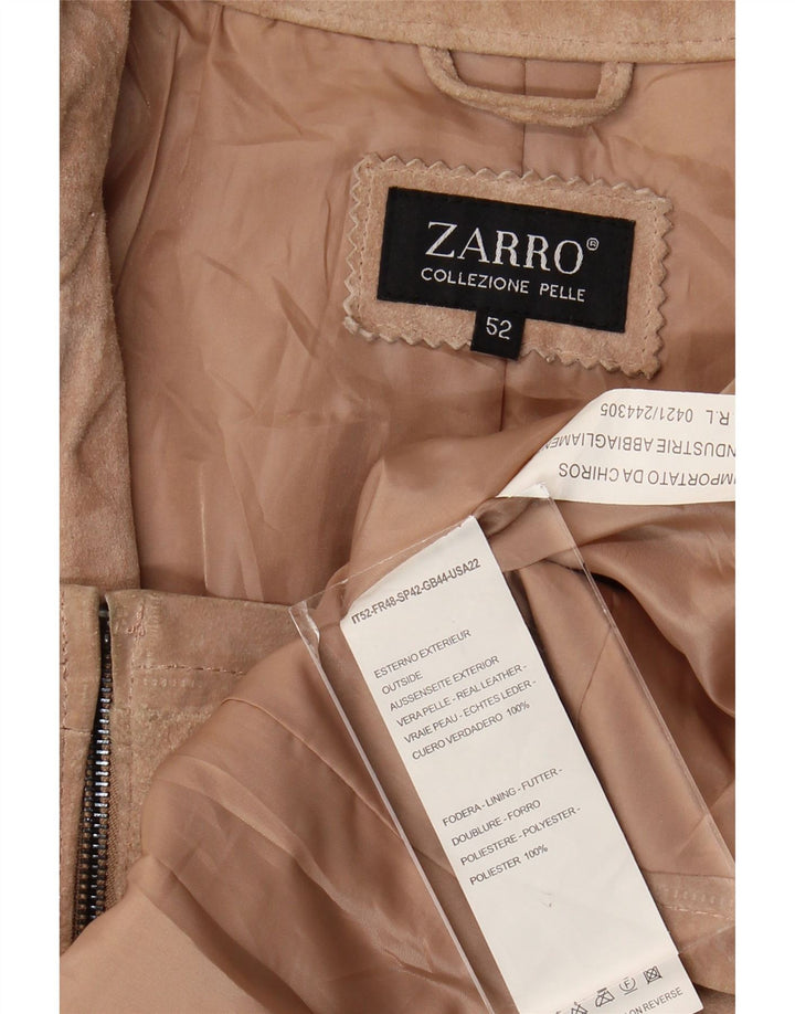Zarro Damen Wildleder Bomberjacke IT 52 2XL Beige Leder
