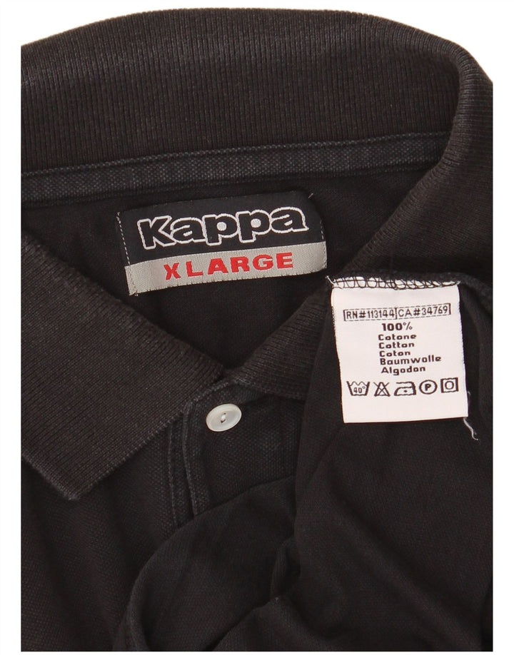 KAPPA Herren Poloshirt XL Schwarz Baumwolle
