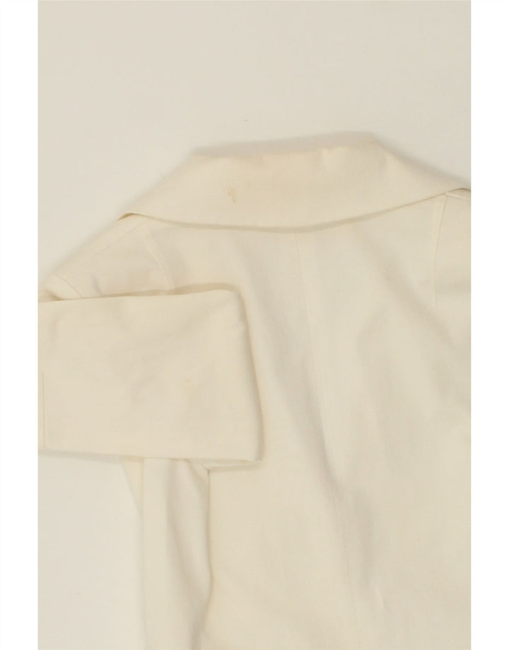 PATRIZIA PEPE Womens Crop 2 Button Blazer Jacket IT 42 Medium White Vintage Patrizia Pepe and Second-Hand Patrizia Pepe from Messina Hembry 