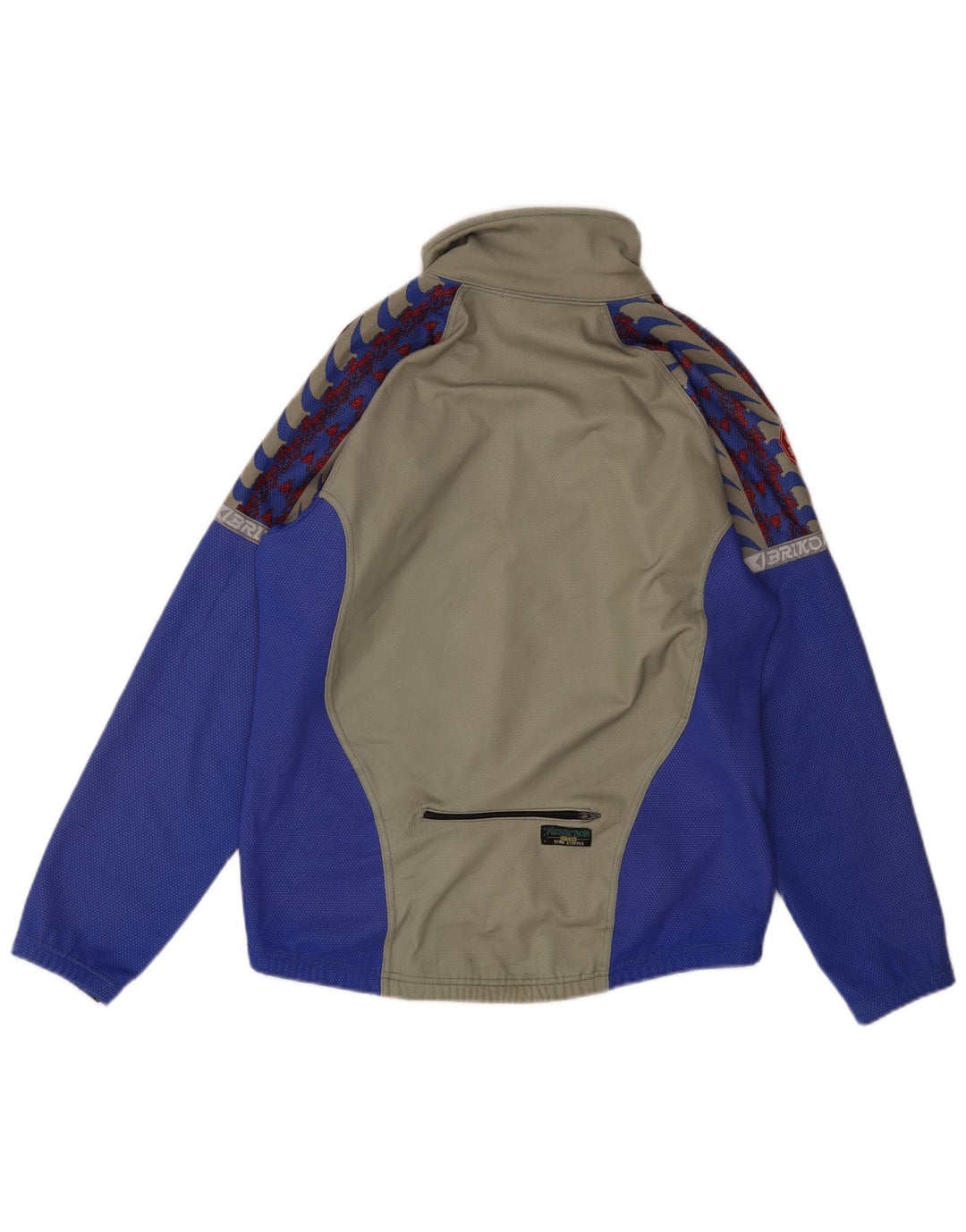 BRIKO Herren-Trainingsanzug-Top-Jacke, großes graues Farbblock-Polyester