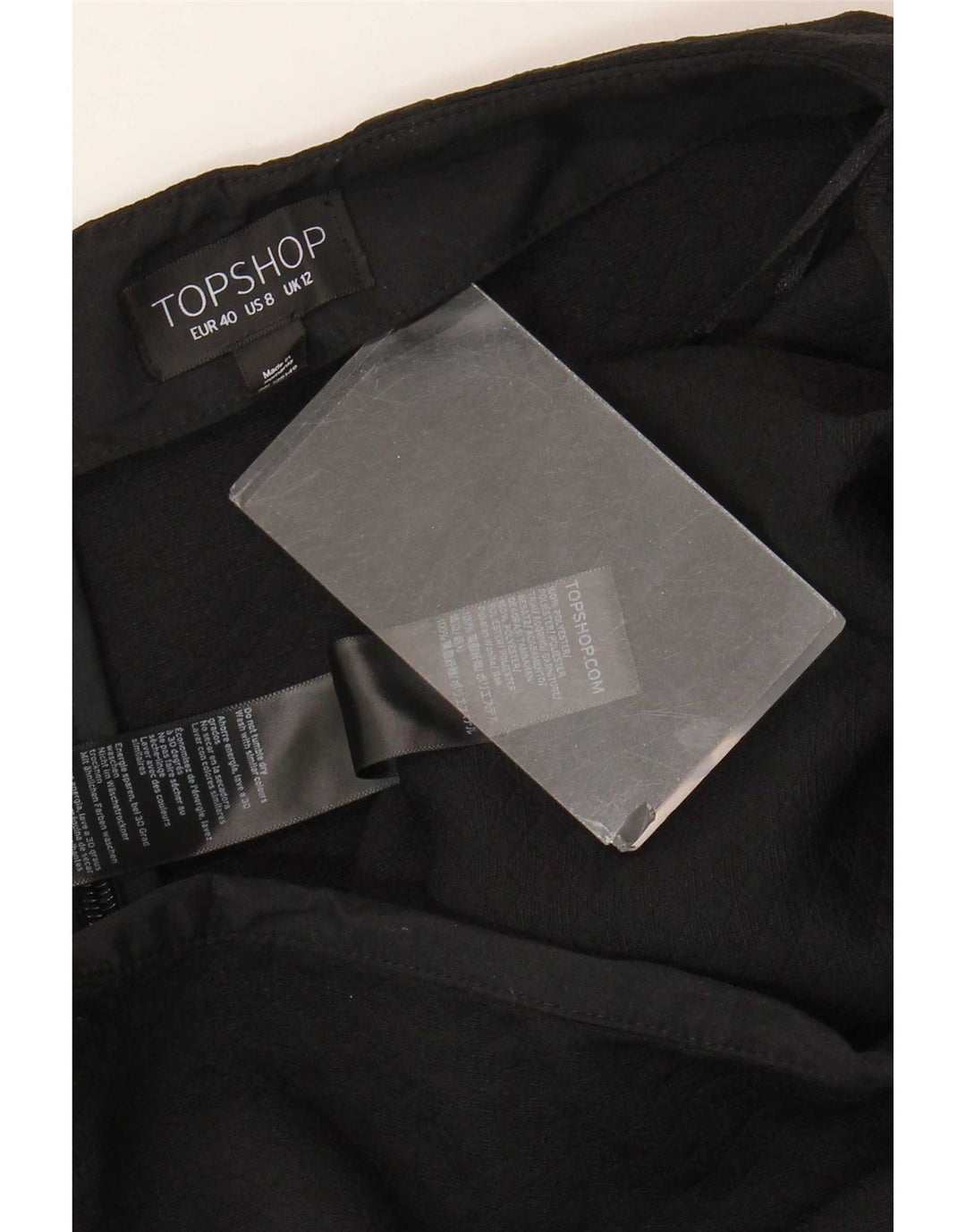 Topshop Damen Minirock UK 12 Medium W30 Schwarz geblümtes Polyester