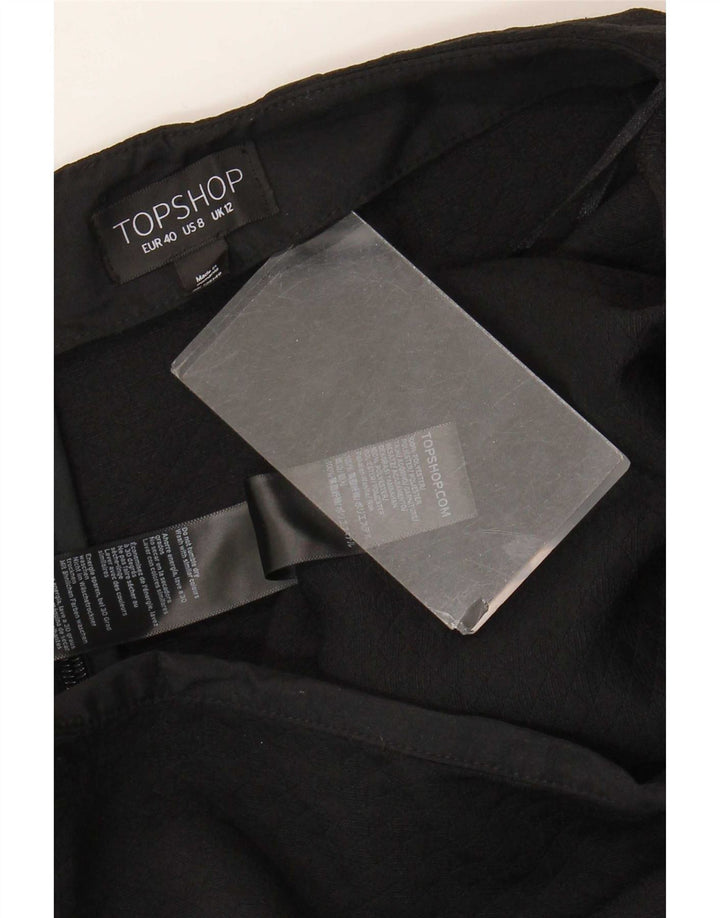 Topshop Damen Minirock UK 12 Medium W30 Schwarz geblümtes Polyester
