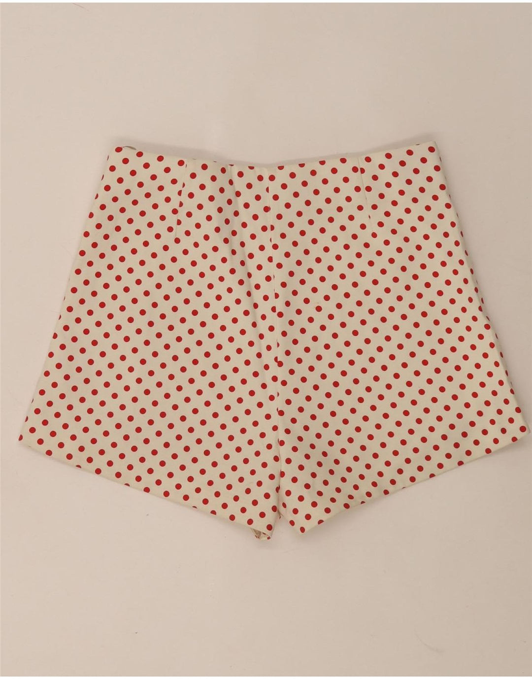 Zara Damen-Hotpants mit hoher Taille, Größe L, W30, Weiß gepunktet