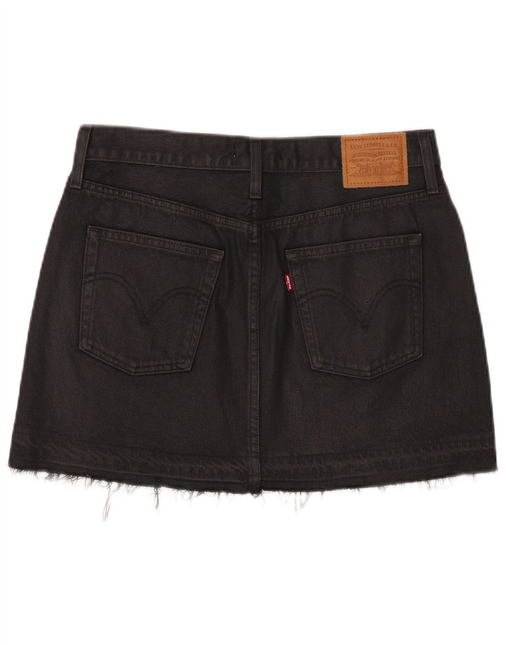 Levi's Damen Mini-Jeansrock W27 Small Schwarz Baumwolle