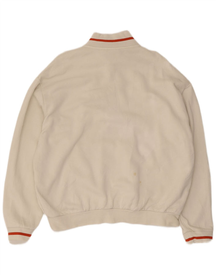 Adidas Herren-Sweatshirt mit Reißverschluss, XL, weiße Baumwolle