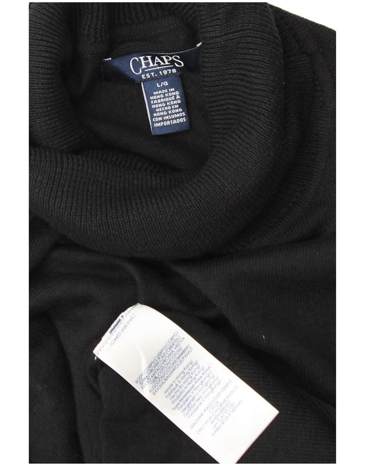 Chaps Rollkragenpullover für Damen, UK 16, Größe L, Schwarz, Baumwolle
