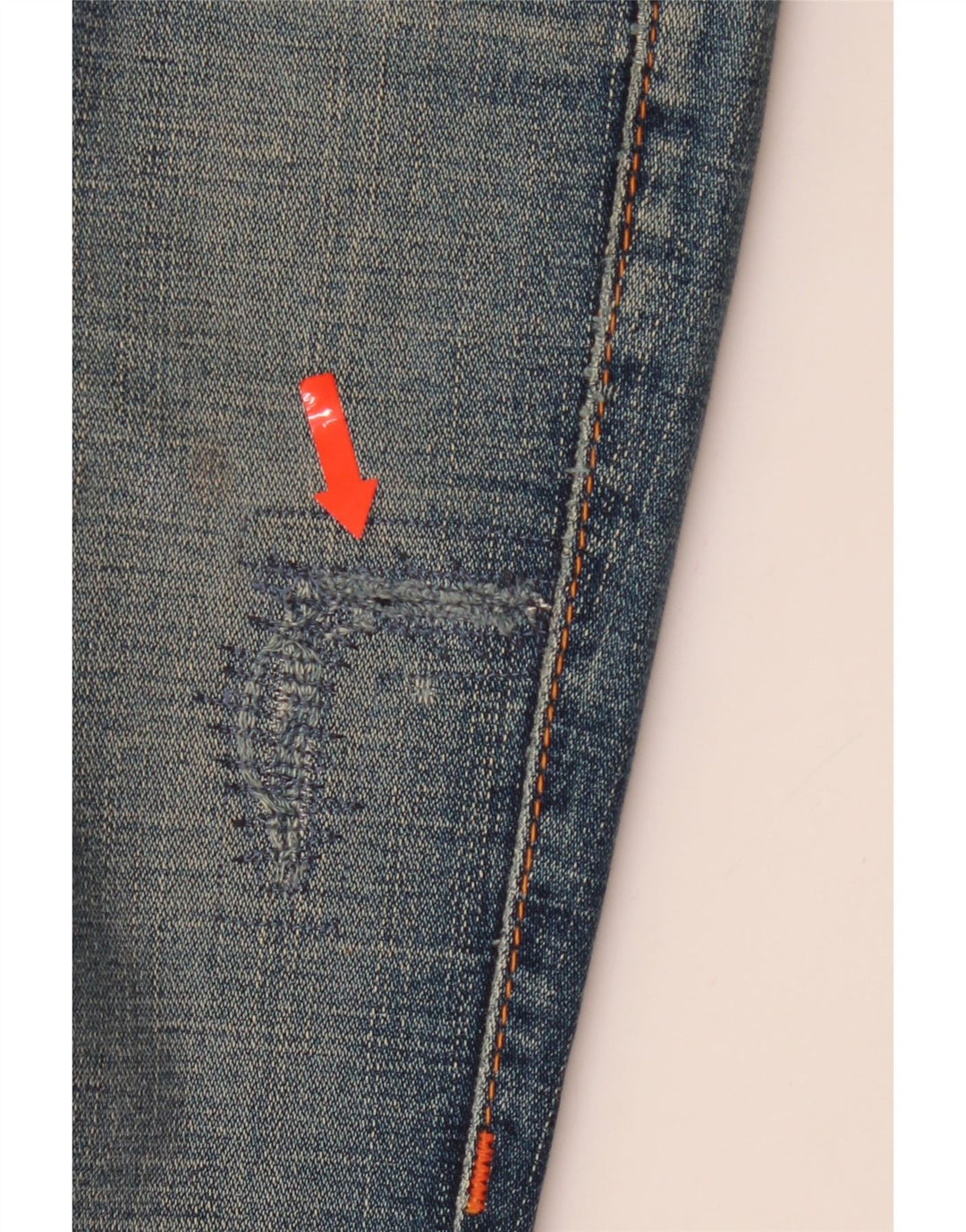 TRUE RELIGION Gerade Damenjeans W24 L32 Marineblaue Baumwolle