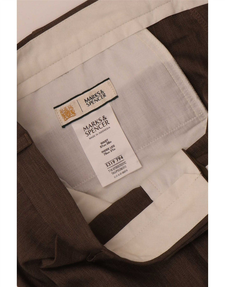 Marks & Spencer Herren-Anzughose mit Pegged-Anzug, W38, L31, graues Polyester