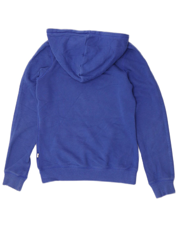 Adidas Damen Graphic Hoodie Pullover UK 6 XS Blaue Baumwolle