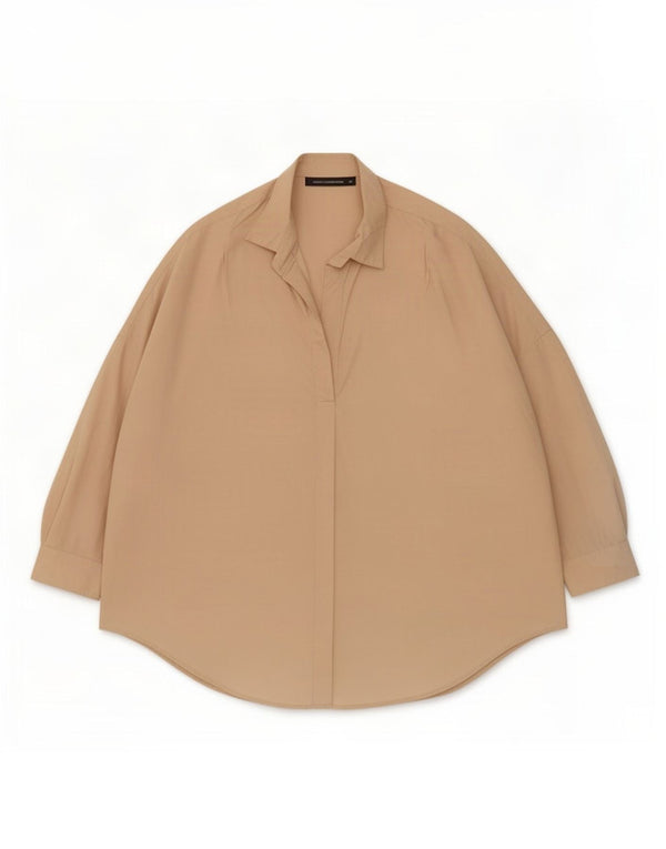 French Connection Damen-Pulloverhemd mit 3/4-Ärmeln, UK 12, Mittelbeige