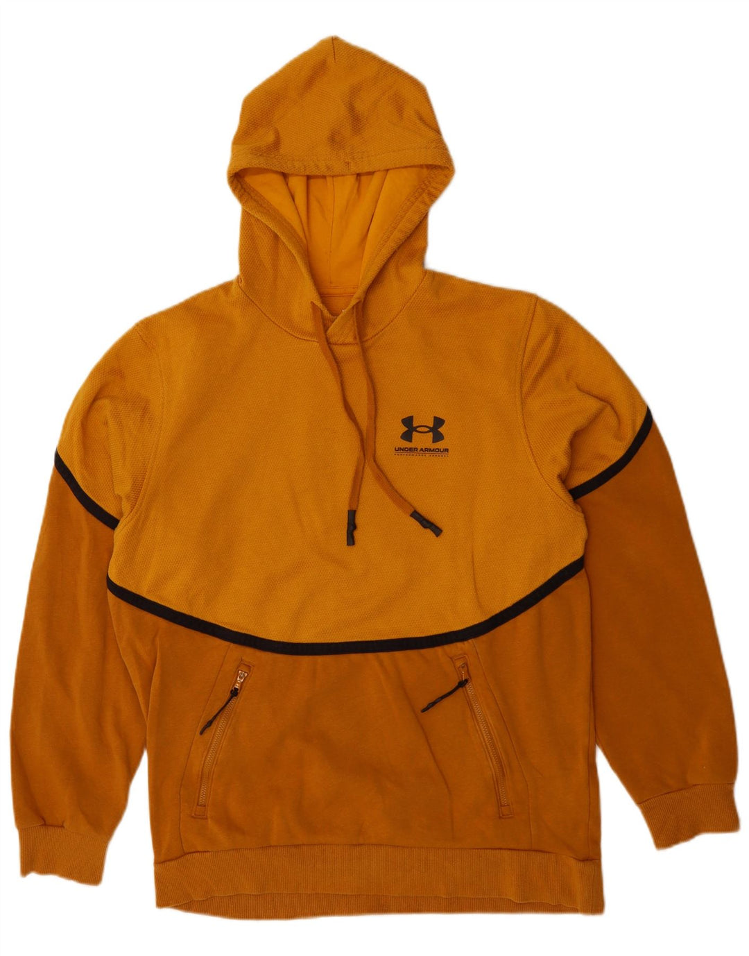 Under Armour Herren-Kapuzenpullover aus mittelorangefarbener Colourblock-Baumwolle