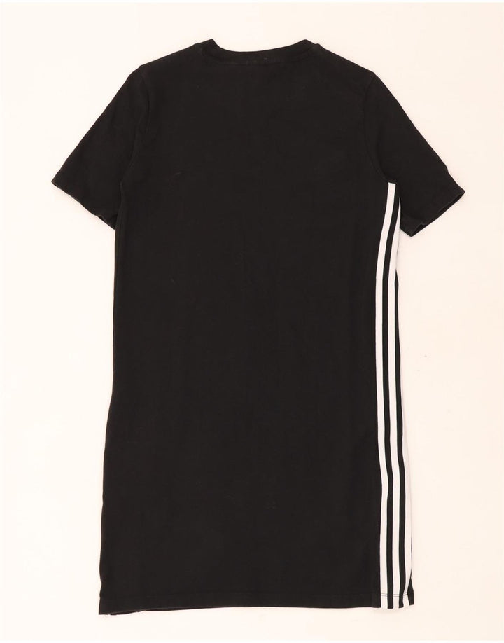 ADIDAS Damen T-Shirt Kleid UK 6 XS Schwarz Baumwolle