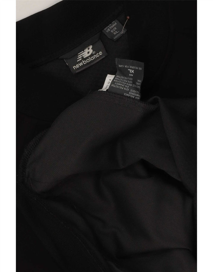 New Balance Herren-Trainingsanzug-Top-Jacke XL aus schwarzem Polyester