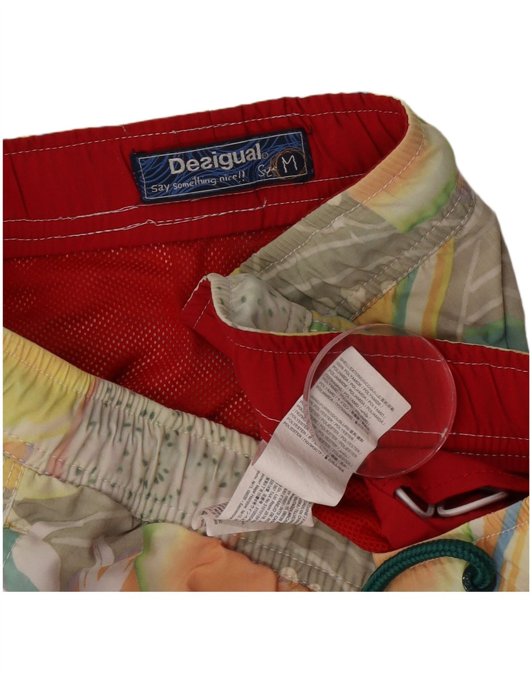 Desigual Herren-Badeshorts mit Grafik, mittelgroß, mehrfarbig, Polyamid