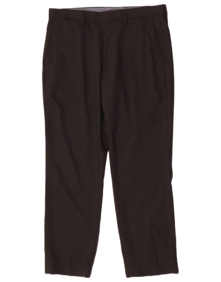 Marks & Spencer Herren-Chinohose mit normaler Passform, W34, L29, schwarze Wolle