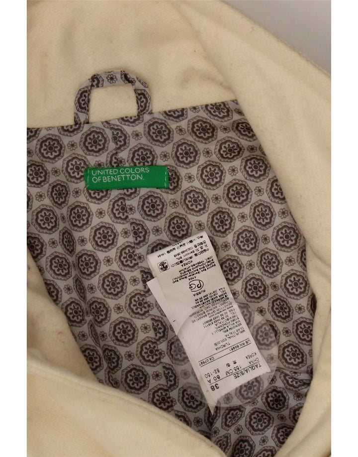 Benetton Damen Bomberjacke IT 38 XS Off White Wool