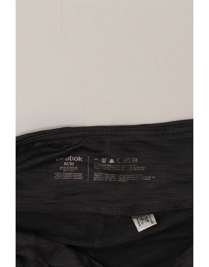 Reebok Damen Leggings UK 12 Mittelgrau geflecktes Polyester