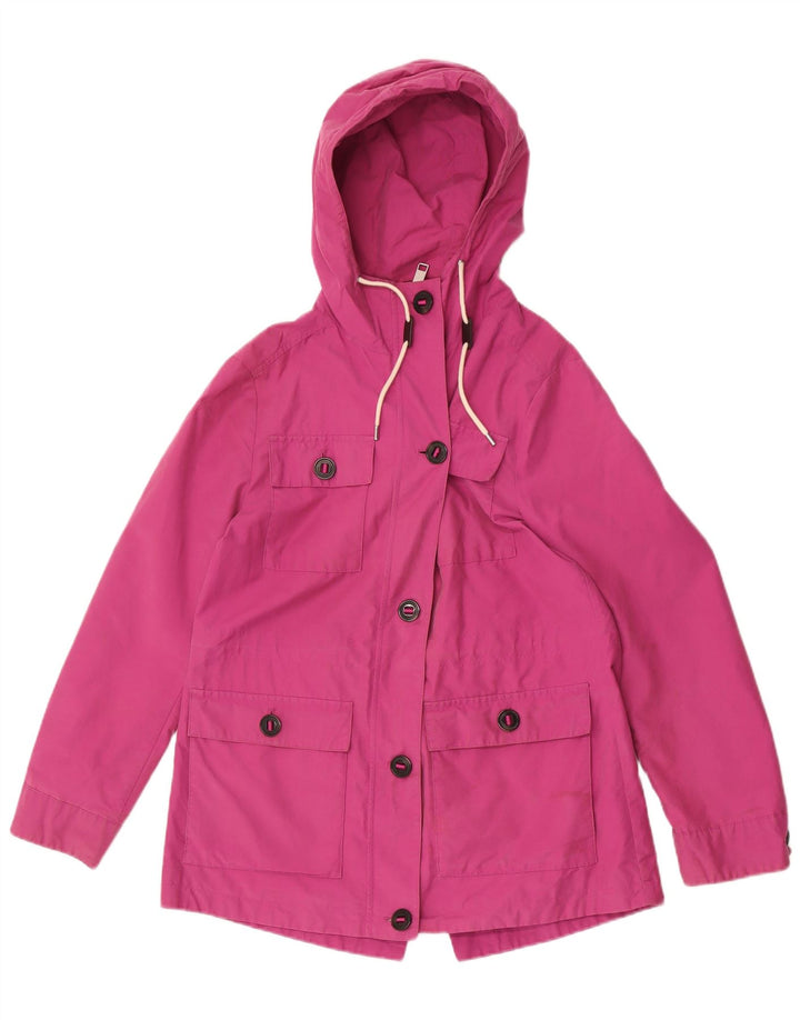 Marks & Spencer Damen-Utility-Jacke mit Kapuze, UK 12, mittelrosa, Baumwolle