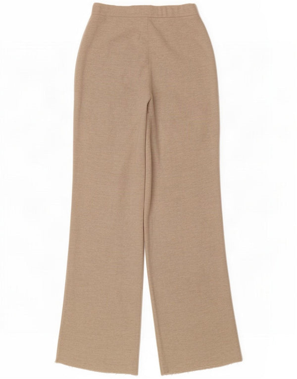 Zara Womens Wide Leg Tracksuit Trousers Small W28 L28 Beige Cotton