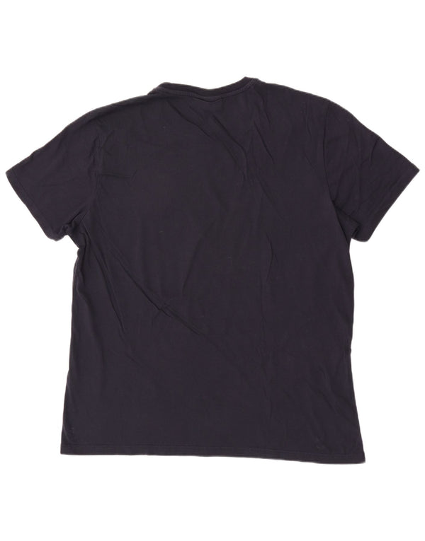 Napapijri Herren Grafik T-Shirt Top 3XL Marineblau Baumwolle