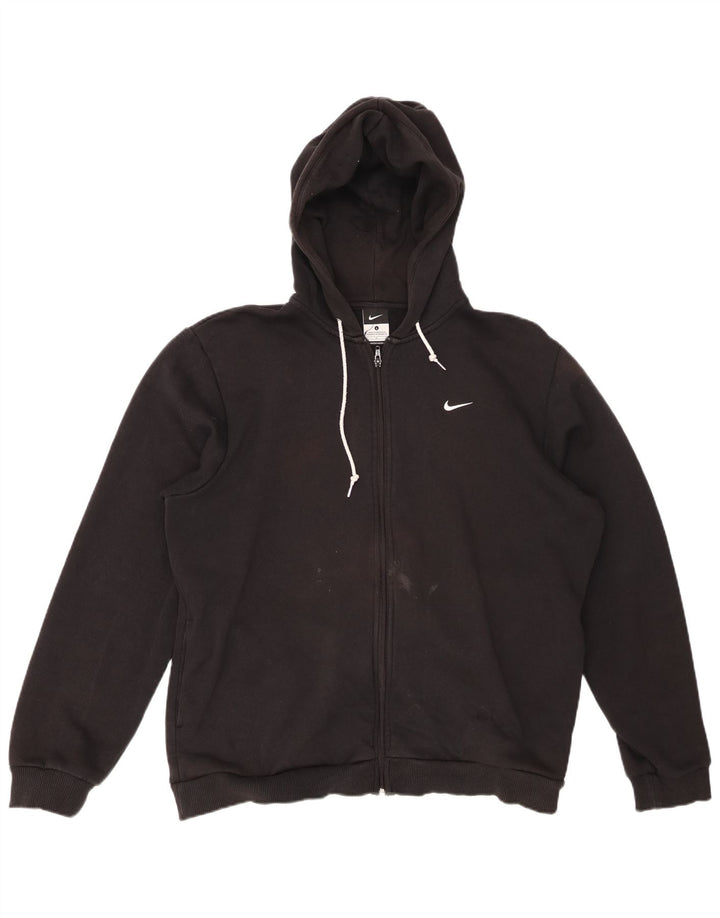 NIKE Herren-Kapuzenpullover mit Reißverschluss, groß, aus schwarzer Baumwolle