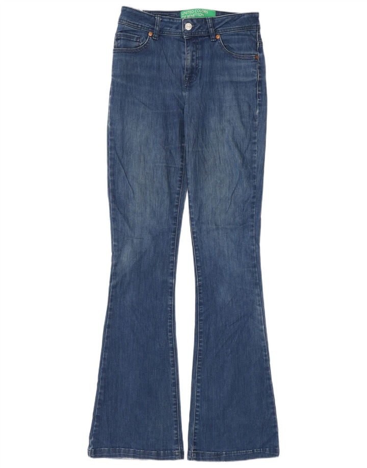BENETTON Womens Flared Jeans W26 L33 Blue Cotton