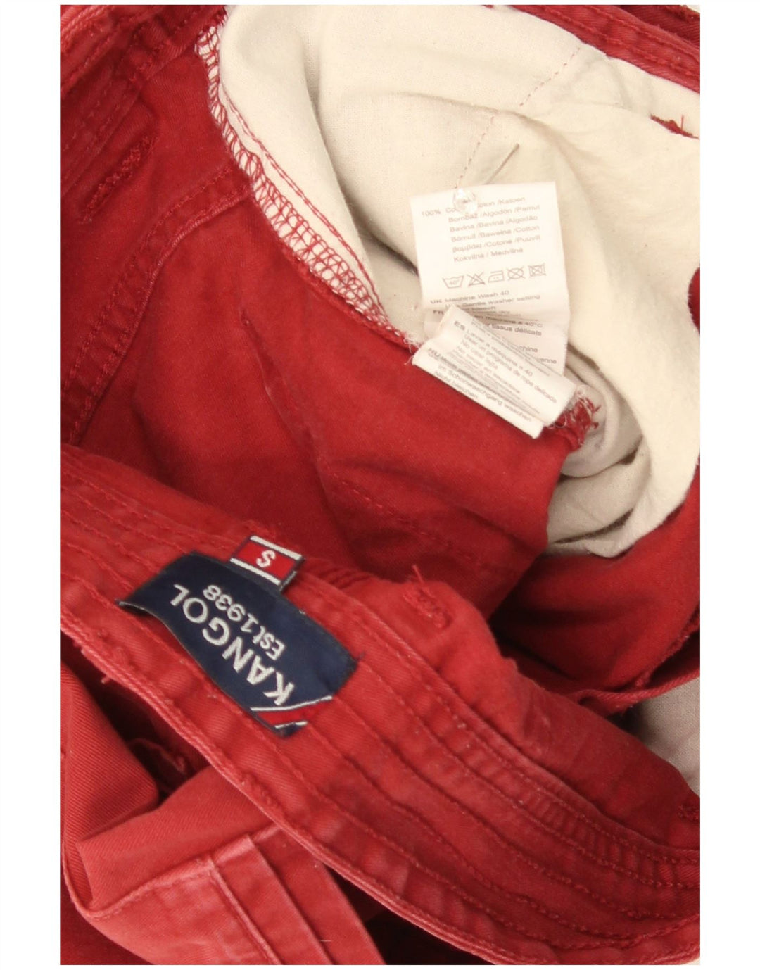 Kangol Herren-Chinoshorts, Größe S, W29, rote Baumwolle