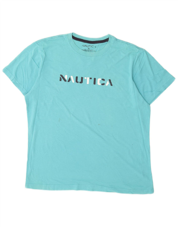 Nautica Herren Grafik-T-Shirt-Oberteil aus mitteltürkisfarbener Baumwolle