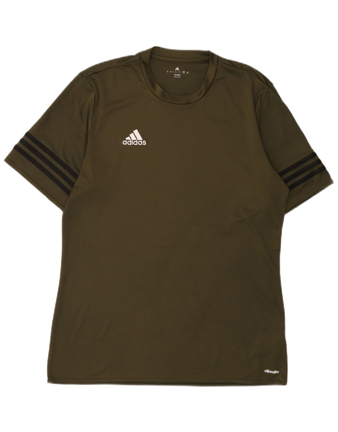 Adidas Herren Climalite T-Shirt Top Large Khaki Polyester