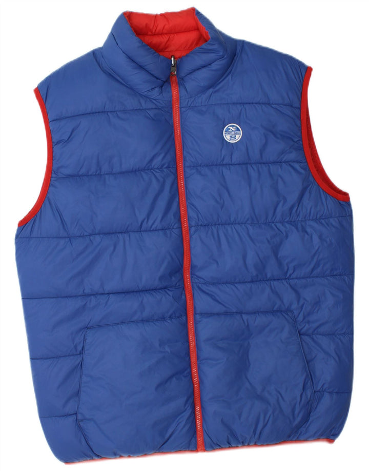 North Sails Herren Reversible Wattierte Weste UK 40 Large Rot Polyamid